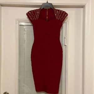 Luxe Embellished Bandage Dress, Size: Small
